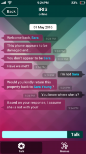 Capture d'écran du jeu Sara Is Missing, similaire à A Normal Lost Phone